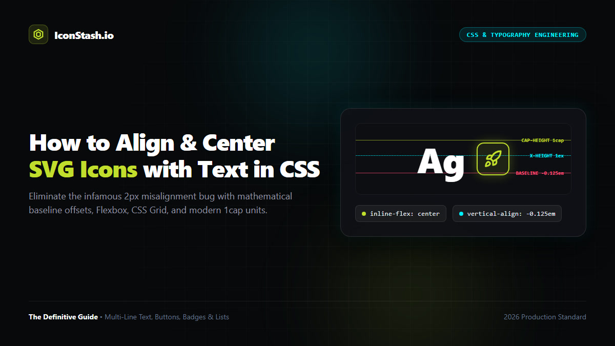 How to Align and Center SVG Icons with Text in CSS: Font metrics, baseline geometry, and flexbox alignment