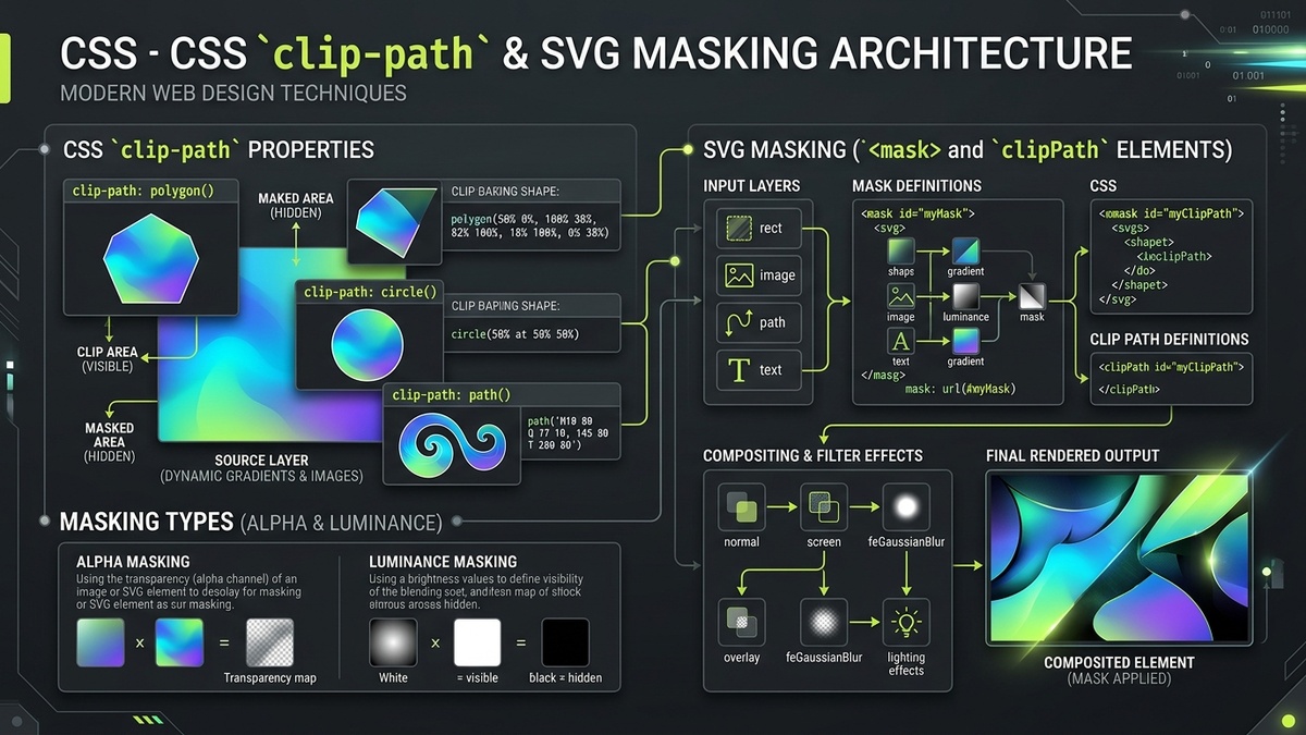CSS clip-path and SVG Masking Architecture Technical Diagram