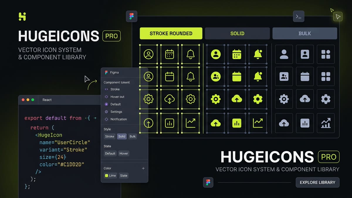 Hugeicons Vector System Architecture, Decoupled React Engine and Figma Workflow