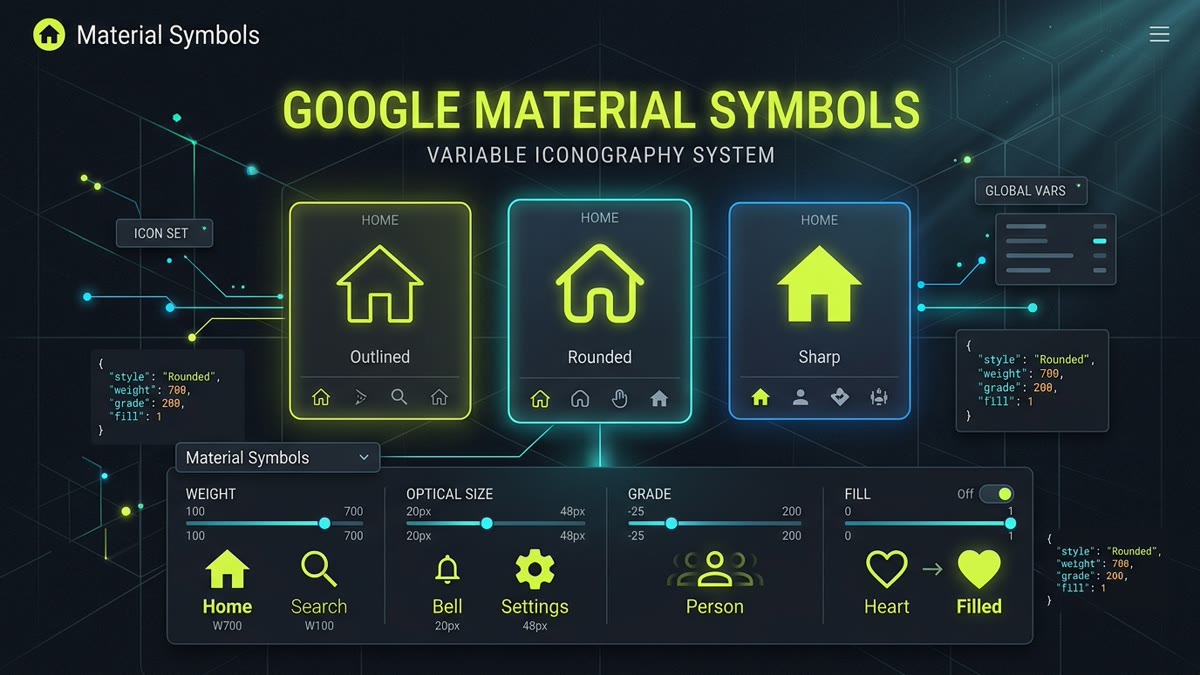 Google Material Symbols Variable Iconography Architecture and CSS Customization