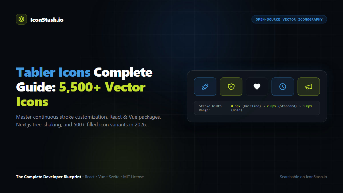 Tabler Icons Complete Developer Guide: 5,500+ vector icons, stroke customization, and React optimization